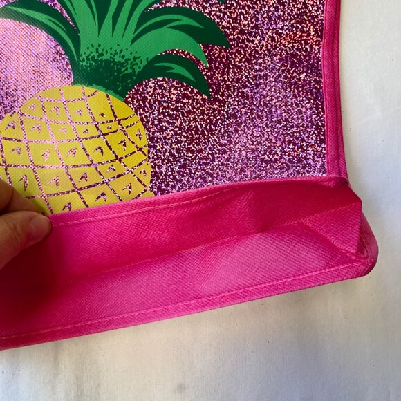 2 Flamingo Pineapple Tote Bags Shopper Reusable Shopping Bag Beach Tropical - Picture 10 of 13